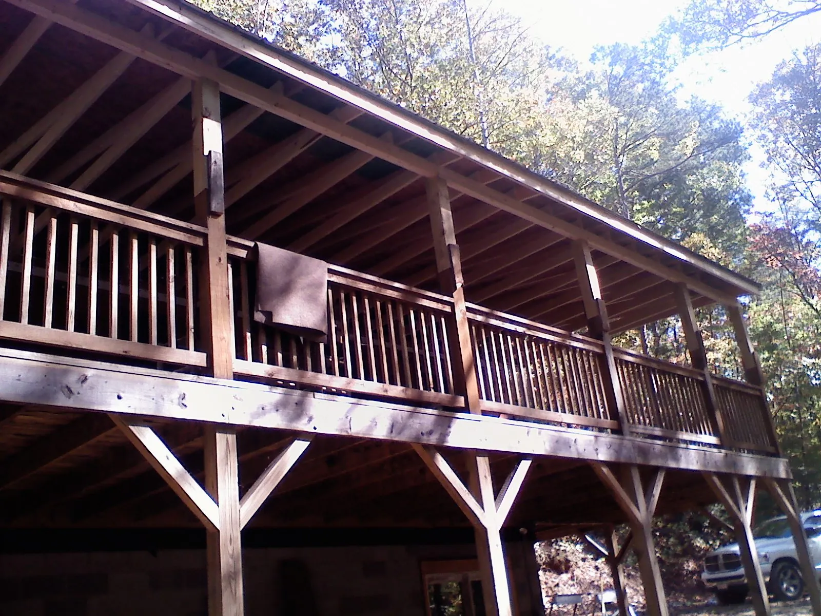 Timber framing under a new elevated porch and deck — Roof Leak Repair in Pattersonville by Roofing Brothers